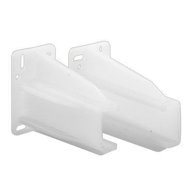 Drawer Track Back Plate, 5/16 In. X 7/8 In., Plastic, White (1-Pair)