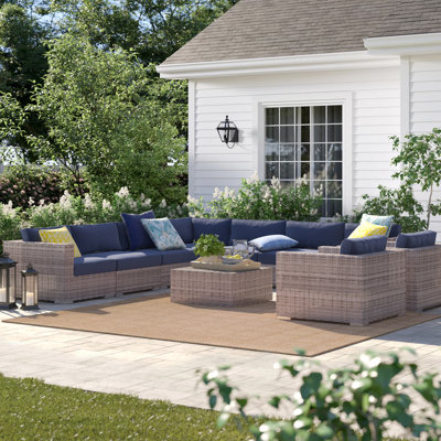 Ensemble de conversation modulaire avec coussins Sunbrella 4 pièces Lazaro