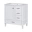 Ensemble de meuble-lavabo moderne avec ensemble lavabo 30 po, meuble-lavabo moderne avec porte à fermeture douce et 3 tiroirs, structure en bois massif (blanc)-123984047