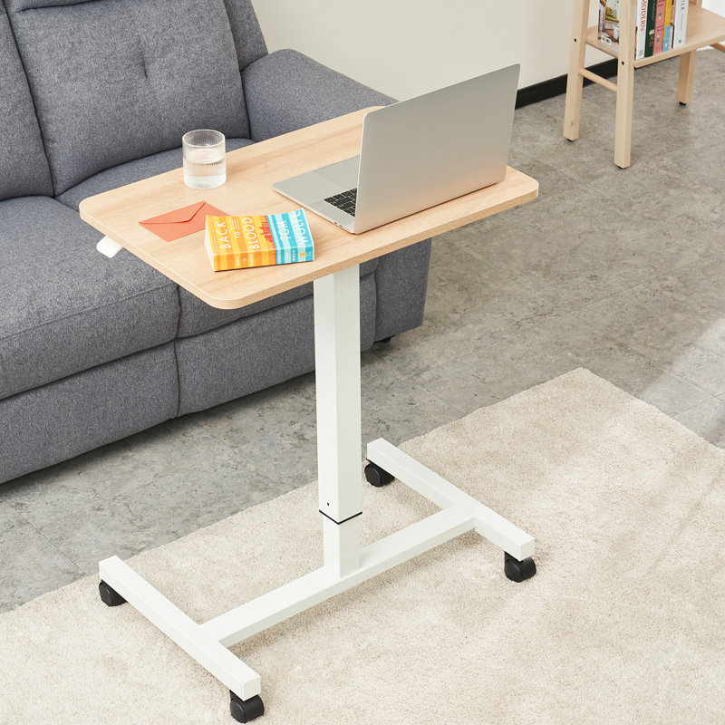 Adjustable Beige and White Laptop Standing Desk Cart
