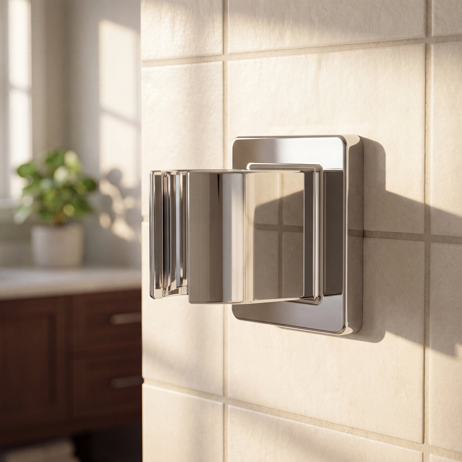 Awaken Fixed Wall Bracket, Polished Chrome