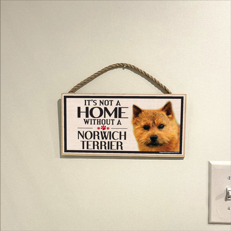 Ce n'est pas une maison sans notre panneau en bois Norwich Terrier