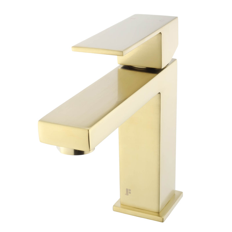 Robinet de salle de bain à un trou avec bonde escamotable et panier-filtre, Laiton satiné