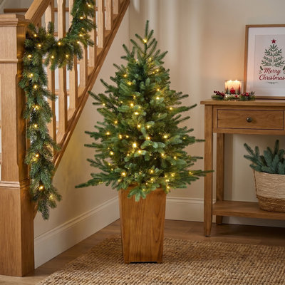 Arbre rustique en pot de 50 pouces avec double éclairage DEL