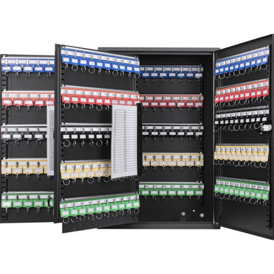 Armoire à clés en acier noir pour 300 clés avec rangement pratique - Réglable, serrure à combinaison, fixation murale, acier réglable, sécurisée et organisée
