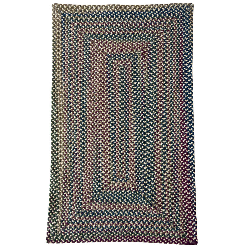 Tapis d'intérieur réversible et multicolore en nylon tressé, polyester et laine Walnut Cove