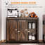 Armoire de rangement rustique brun, industrielle avec portes coulissantes, trois tiroirs et tablettes réglables pour l'armoire de décoration de la maison par - 3 tiroirs, salon / salle à manger