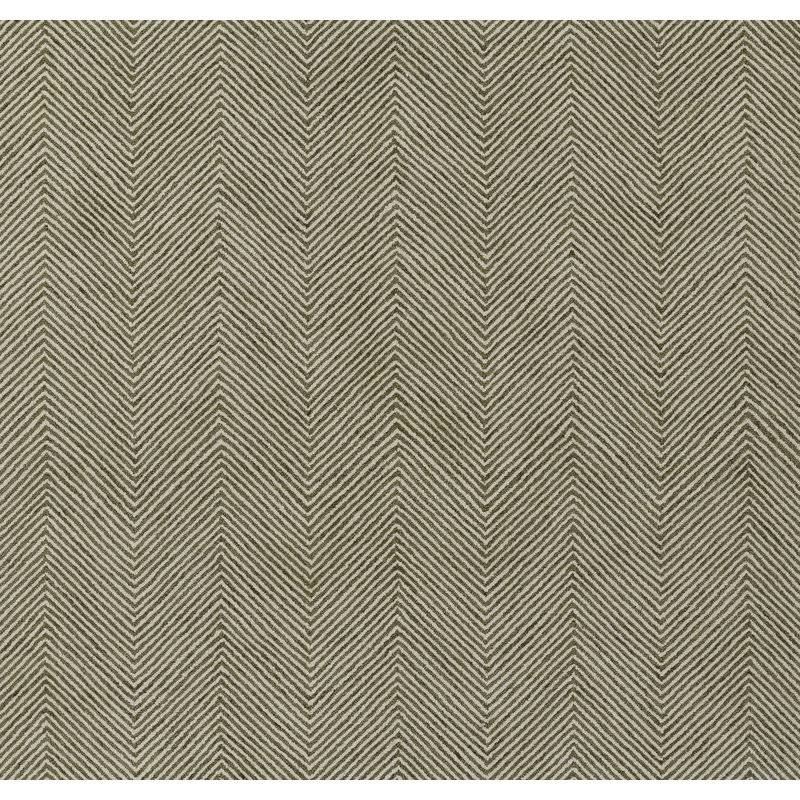 Cerro Chevron Hand Tufted Wool Area Rug in Green, Rectangle 8' x 10'