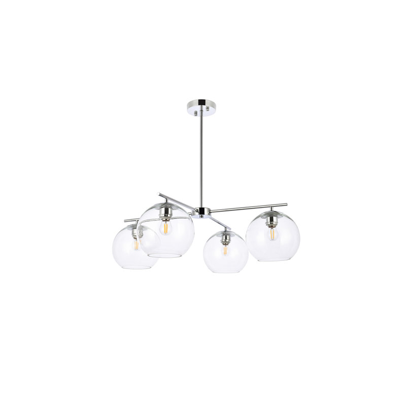 Lustre sphérique spoutnik à 4 lumières Vivan, Chrome chrome