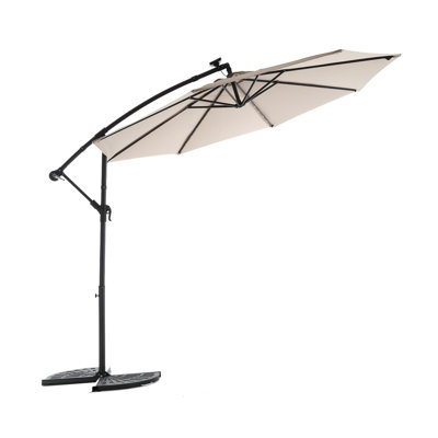 Parasol solaire décalé 10 pi pour pelouse et jardin - Parasol kaki pour patio, protection