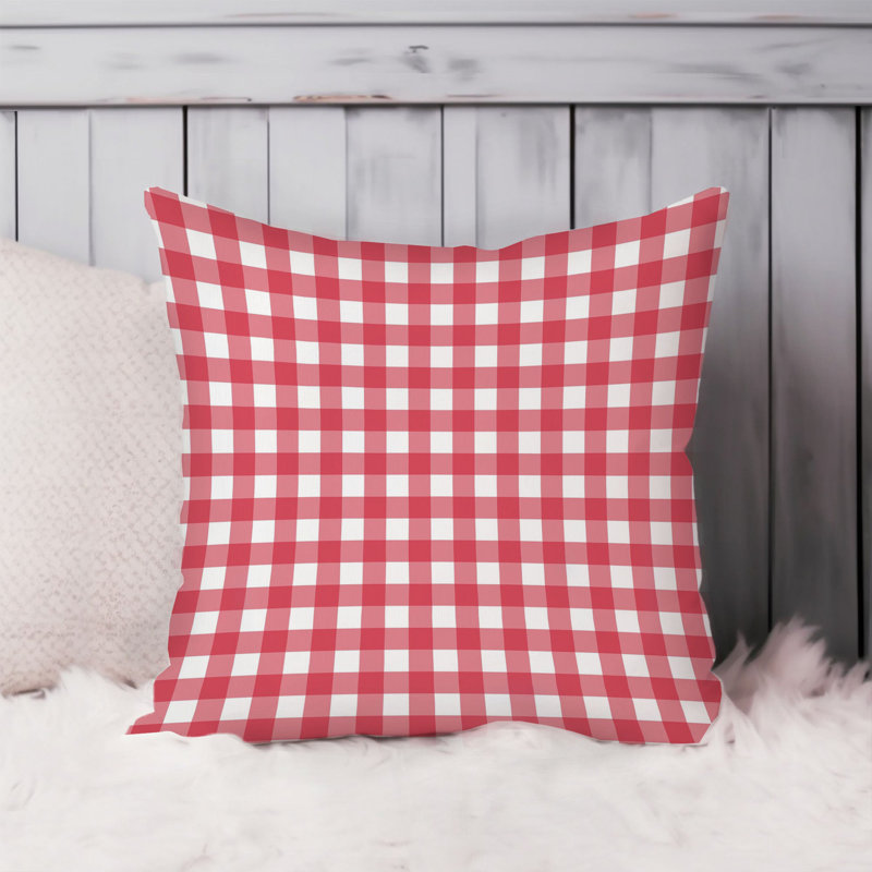 Abstract Red Plaid Pattern II Modern, 16"H x 16"W