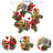 2pcs Candle Rings, Artificial Norfolk Pine Wreath with Golden Berries, Small Boho Wreath Pillar Candle Holder for Winter Wedding Home Door Fireplace Mantel Tabletop Centerpiece Decoration, Wedding Decor