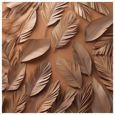 Brown Palm Leaves Canvas Gallery Wrap in Many Sizes