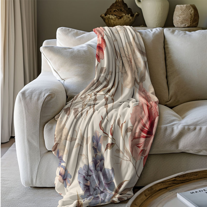 Doux pétales - couverture Sherpa de qualité supérieure 1 pièce, Grand lit