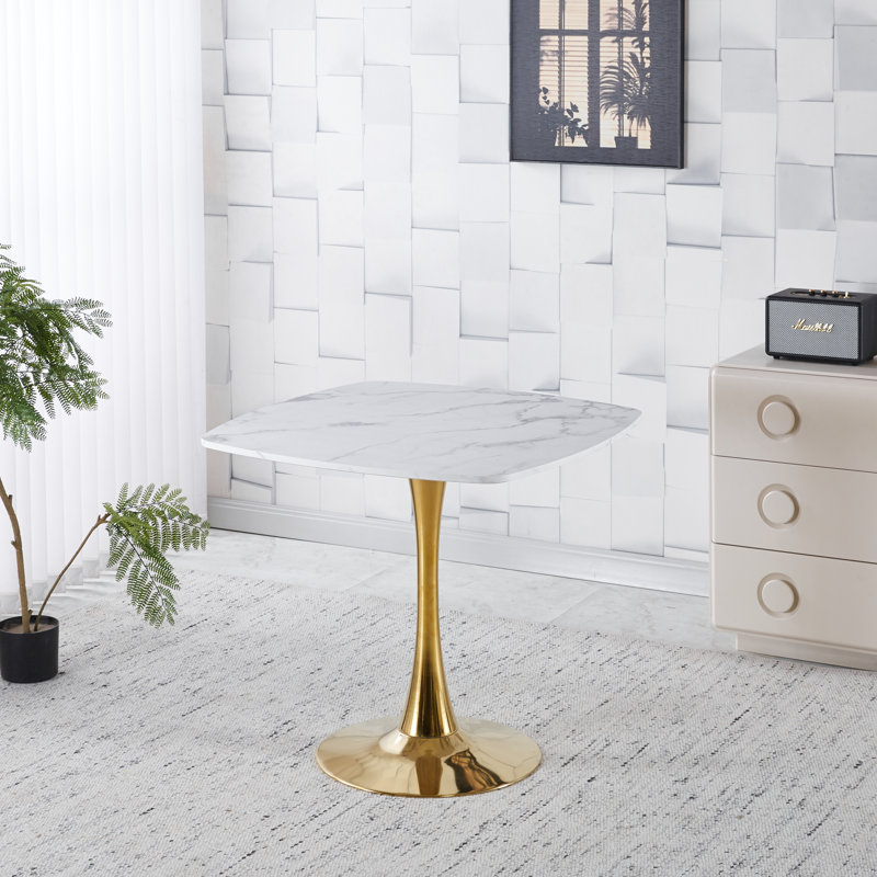 Table de salle à manger Modern Modern, H 28,74 po x L 31,5 po x l 19,68 po, Blanc