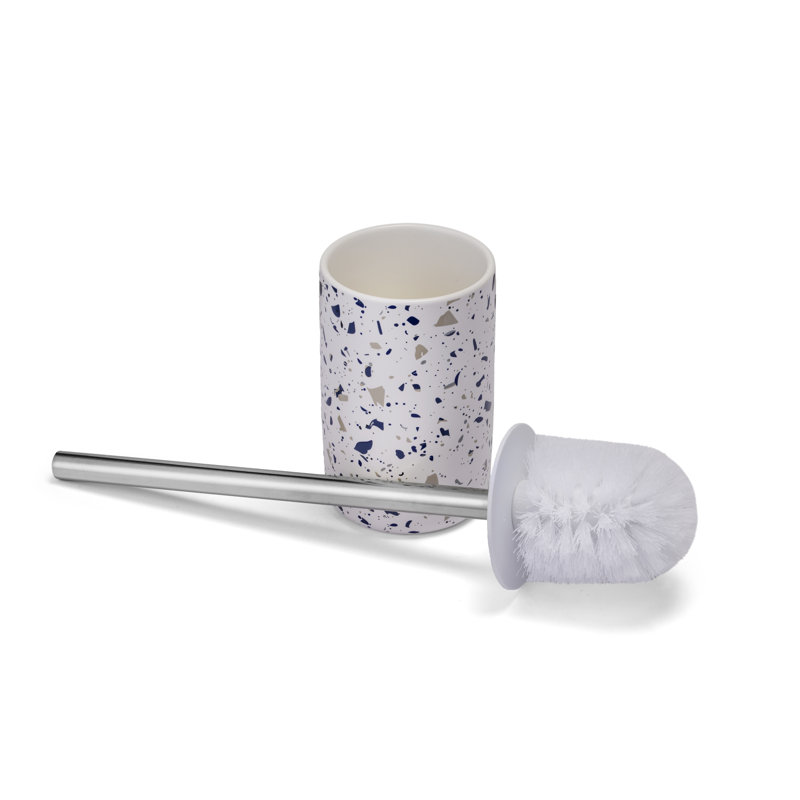 Blue Terrazzo Toilet Brush and Holder