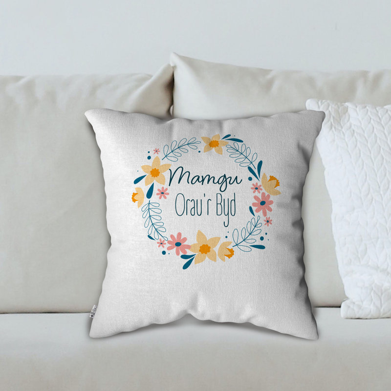 Floral White Square Cushion Cover