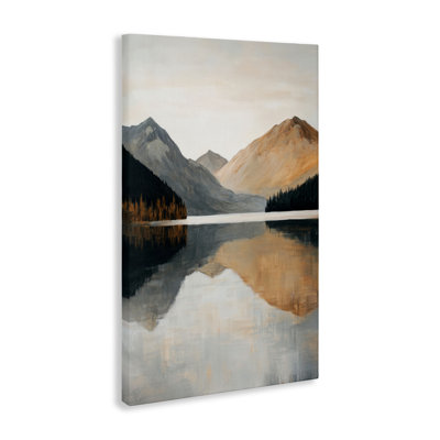 Terracotta Reflection Mountain Range Canvas, design by Petal Prints Design