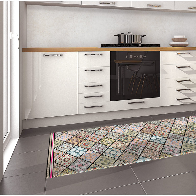 Bynoe Non-Slip Floral Doormat, Rectangular 68 x 180cm
