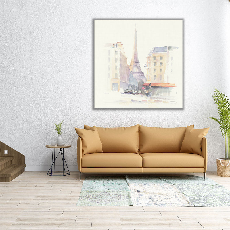 Paris matin - reproduction d'art sur toile, H 12 po x l 12 po