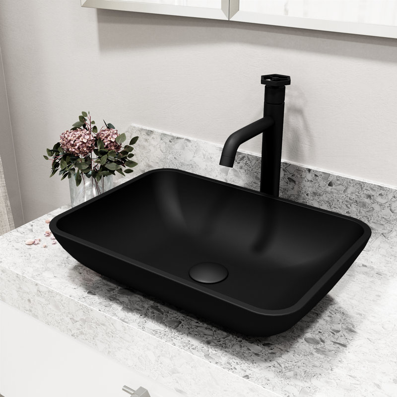 Ruxton 12" H Single Handle Vessel Sink Bathroom Faucet, Matte Black