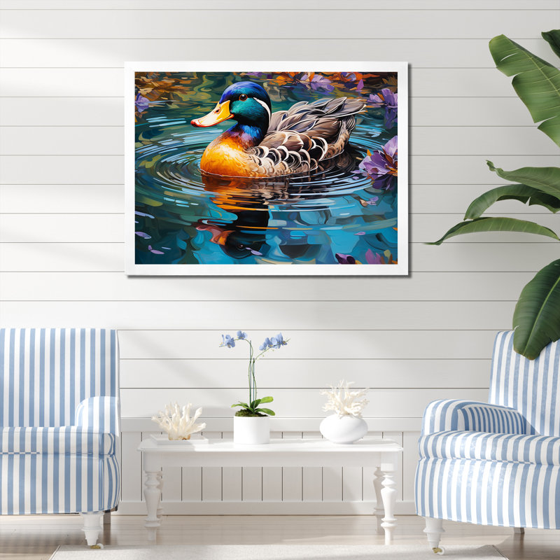 Art mural Art Nouveau Nature, Cadre d'angle fermé noir, H 30 po x l 40 po x P 1,5 po