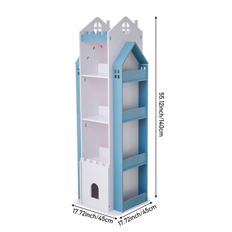 140cm H X 1cm W PVC Wood Plastic Board + Co-extruded Board + ABS No Subject Kids Bookcase