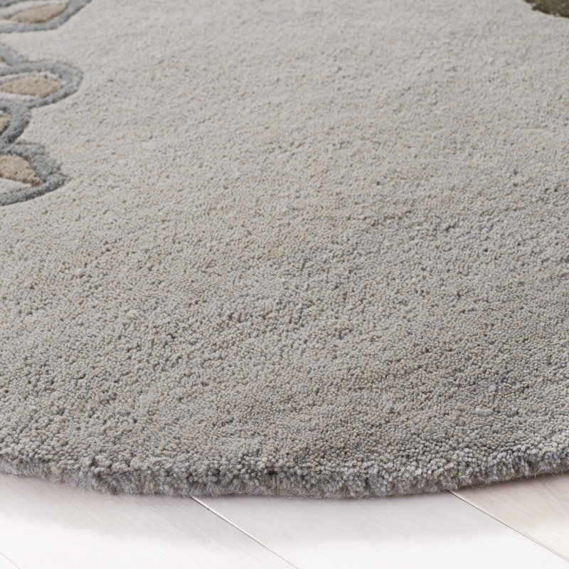 Soho Hand Tufted Wool Floral Rug, Round 6'