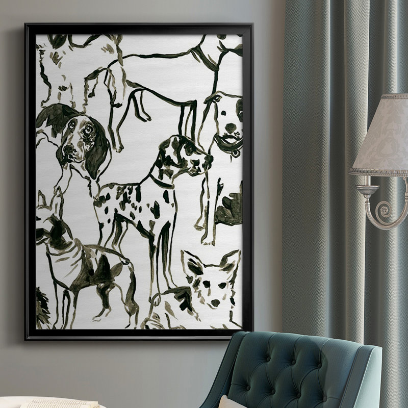 «Canine Collage II», reproduction d'art encadrée, Noir, H 36,5 po x l 26,5 po x P 1 po