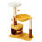 36.6 In Flower Cat Tree With Well-padded Perch, Cat Tower With Sisal Scratching Posts, Yellow