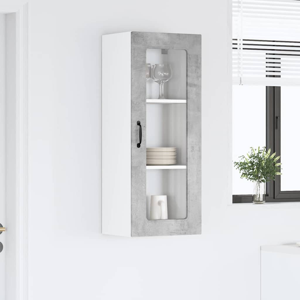 vidaXL Kitchen Wall Cabinet - Concrete Grey - 100 x 40 x 31cm - Image 2