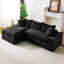 Canapé polyvalent en velours noir: méridienne convertible-1059929037-1062220579