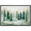 «Woodland Forest Landscape» IDÉE4WALL, reproduction d'art sur toile encadrée, décor de chambre de bébé, vert pastel, pin-91481619-91481620