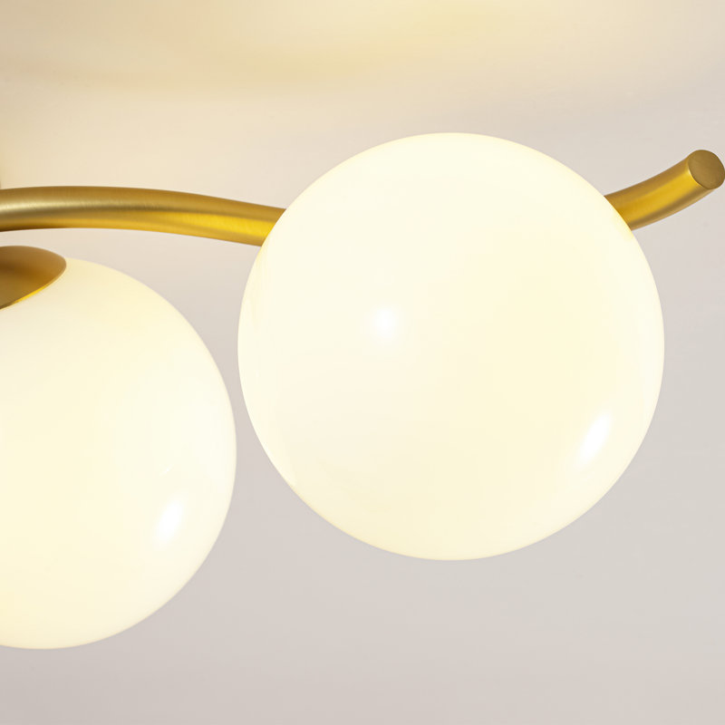 Plafonnier encastré à 4 lumières avec boule de verre et variateur Aurevane