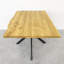 Berrysburg Oak Solid Wood Top Metal Base Dining Table-797187997-797187994