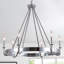 Luminaire suspendu 28 pouces chromé à roulettes pour ferme style rustique industriel rétro 6 lumières