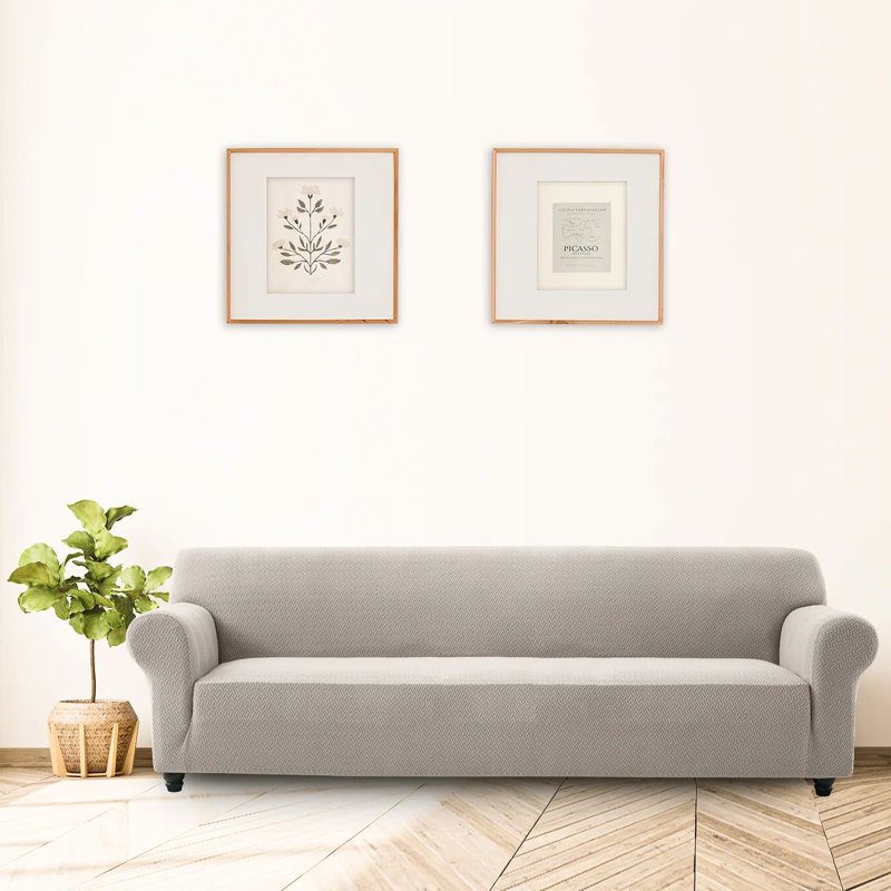 Premium Stretch Spandex Sofa Slipcover (Wrinkle-Free) , Beige, 179cm H x 224cm W
