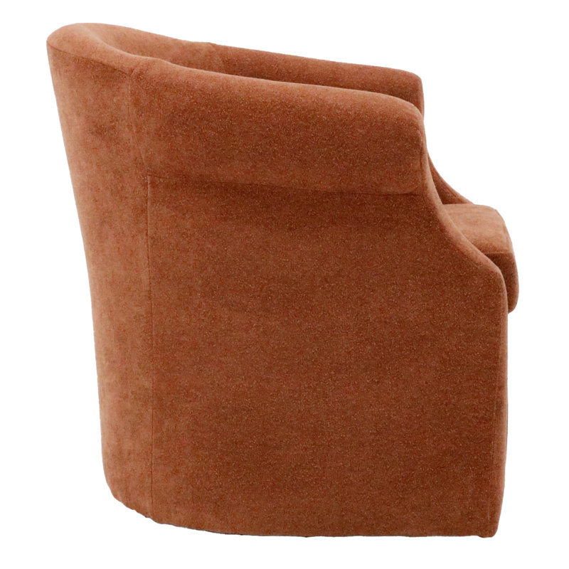 Fauteuil demi-tonneau pivotant l 3,5 po Buril, Camel Polyester Blend