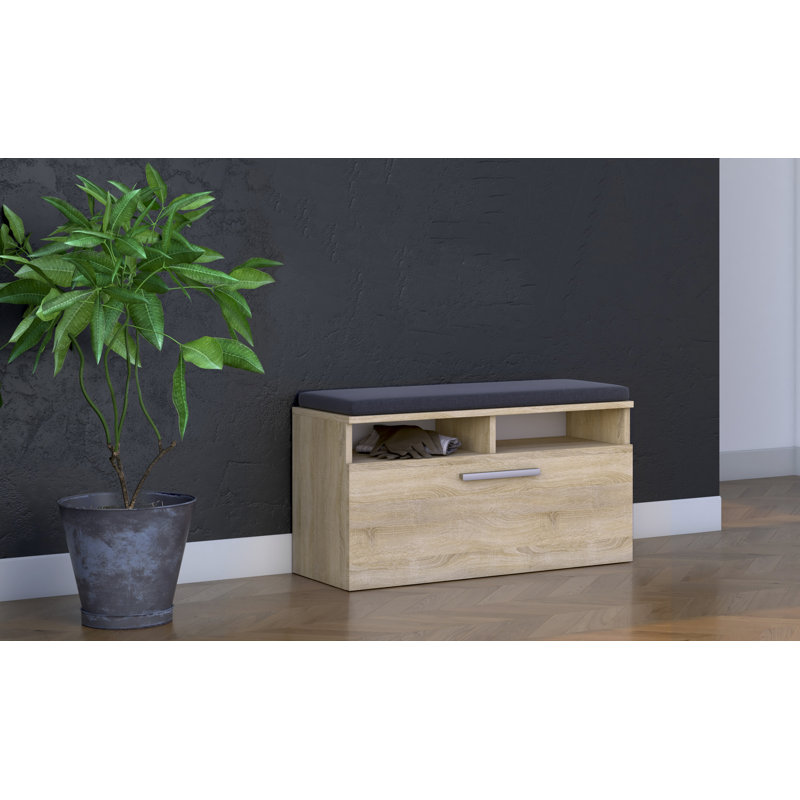 Losh 8 Pair Shoe Storage Bench, Sonoma Oak