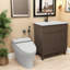 Meuble-lavabo moderne 30 po avec lavabo, finition brun antique