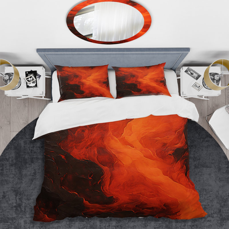 Ensemble de housse de couette Volachic Tachisme Fusion 4 - Tachisme, Housse de couette pour lit simple + 1 taie décora