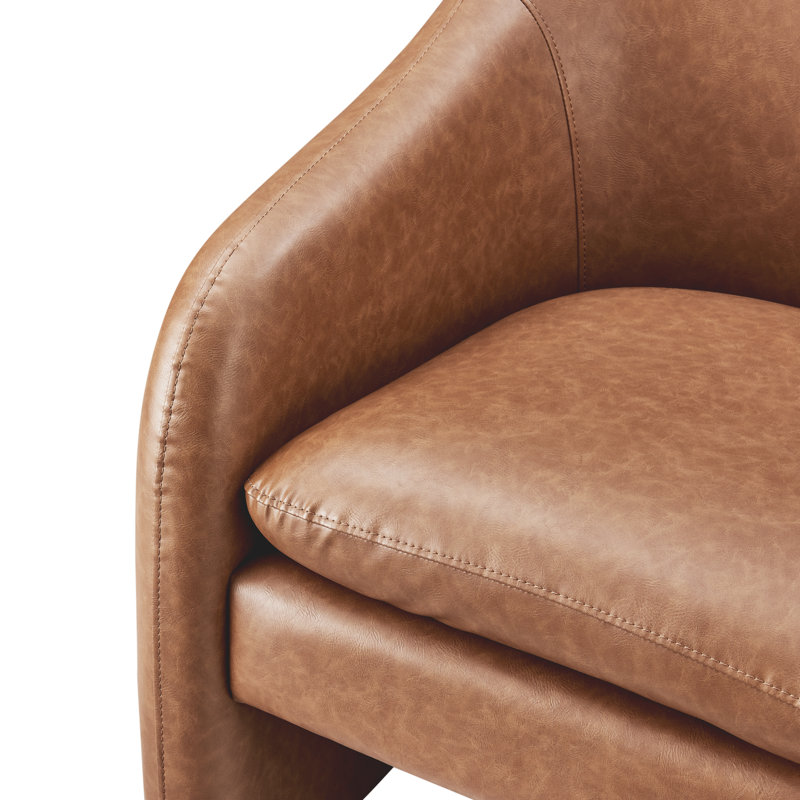 Wilene Faux Leather Barrel Chair
