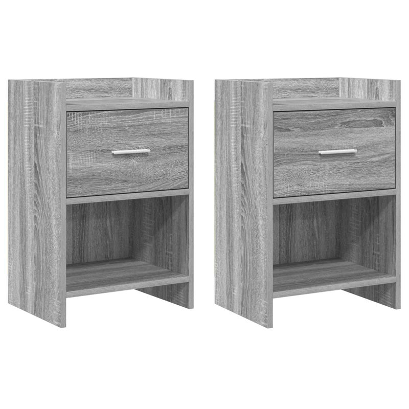 40cm W Composite Bedside Table, Grey Sonoma
