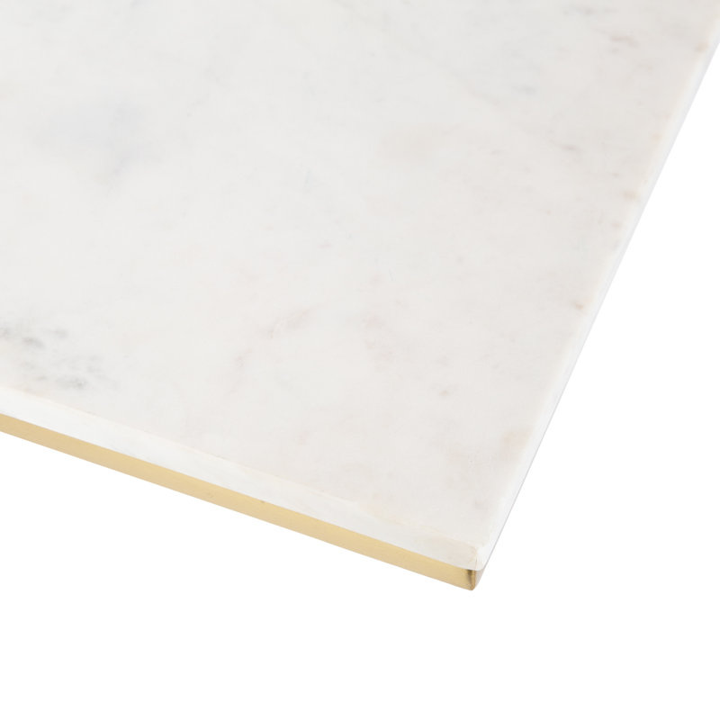 Amneet 27" Tall C End Table, White/Gold