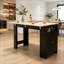 Table de salle à manger avec plateau pliable, armoire de rangement à 2 portes et tablettes réglables-1704363348
