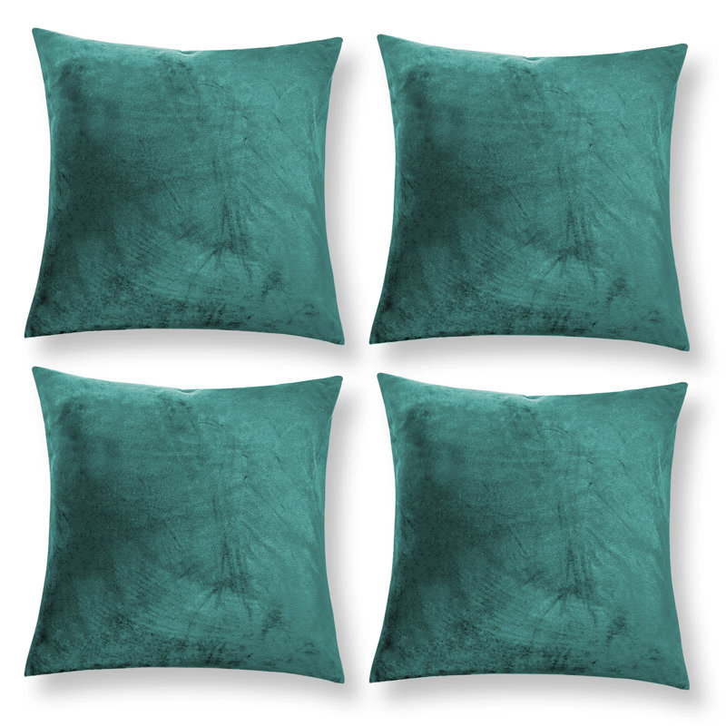 Apex Crushed Velvet Cushion Cover Set, Green Emerald