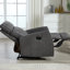 Ensemble de salon inclinable manuel 3 pièces en cuir végétalien gris avec 3 fauteuils inclinables et causeuse-100692905