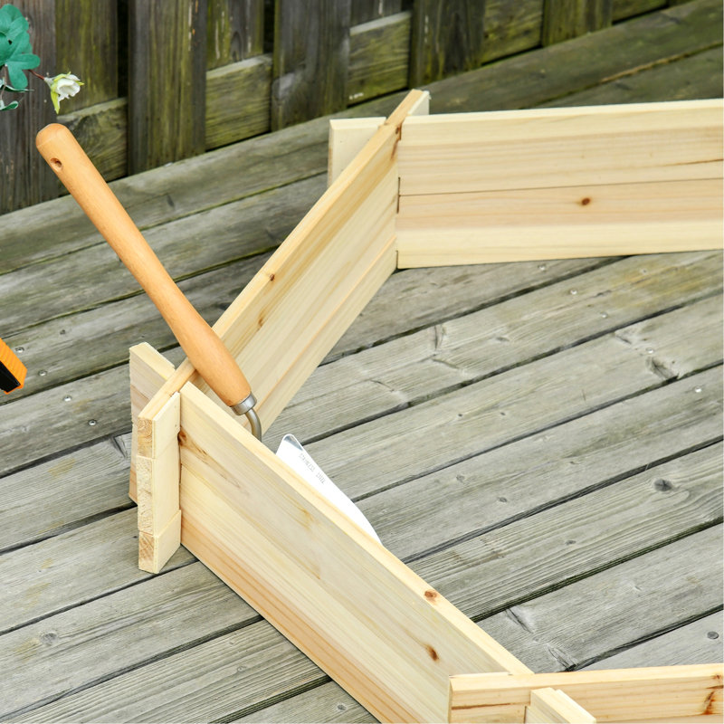Jardinière moderne, jardin surélevé en bois, jardinières hexagonales sans vis pour l'extérieur