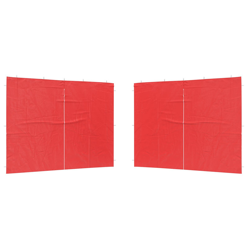Vidaxl 2X Party Tent Sidewall Outdoor Garden Canopy With Zipper Multi Colours, Red, 300cm W x 195cm D