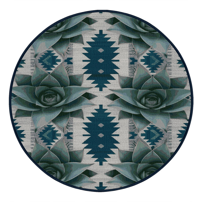  Tapis lavable Agave Plant Southwestern, Rond 5 pi